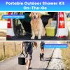 Portable Shower For Camping Include Ipx7 Waterproof 6000Mah Rechargeable Shower Pump Filtered Shower Head 5.3Gallon Foldable Bucket For Hiking Beach T
