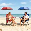 Camping Chair With Umbrella Lightweight Foldable Outdoor Chair With Cup Holder Detachable Sun Canopy Carrying Bag 330Lbs Max Load For Beach Picnic Tra