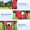 Camping Chair With Umbrella Lightweight Foldable Outdoor Chair With Cup Holder Detachable Sun Canopy Carrying Bag 330Lbs Max Load For Beach Picnic Tra