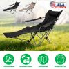 Reclining Camping Chair With Footrest 4-Position Adjustable Outdoor Folding Chair Heavy Duty Portable Camping Lounge Chair With Headrest Cup Holder &