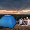 4 Persons Camping Waterproof Tent Pop Up Tent Instant Setup Tent W/2 Mosquito Net Doors Carrying Bag Folding 4 Seasons For Hiking Climbing Adventure F