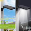 Solar Wall Light Outdoor 60Leds Pir Motion Sensor Remote Control Wireless Lamps Ip65 Waterproof Lighting For Garage Front Door Garden Pathway