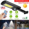 Solar Powered Wall Lights Outdoor 100Led Beads Motion Sensor Lamp Ip65 Waterproof 3 Modes Sensor Light W/ Remote Control For Street Front Door Deck