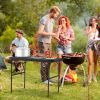 35.62X23.42X25.9In Foldable Camping Table Collapsible Picnic Aluminum Alloy Grill Stand 88Lbs Max Load Height Adjustable Bbq Table
