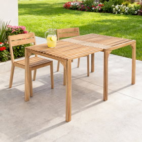 Solid Wood Extendable Outdoor Dining Table