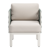 Aluminum Outdoor Accent Chair with White Cushion