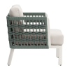 Aluminum Outdoor Accent Chair with White Cushion
