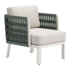 Aluminum Outdoor Accent Chair with White Cushion