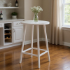 Aluminum Slat Rounded Outdoor Bar Table