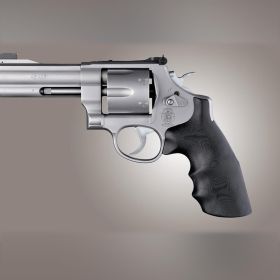 Hogue S&W N-Frame Round Butt Grips Convert Finger Grooves â€“ G10 G-Mascus (Solid Black)