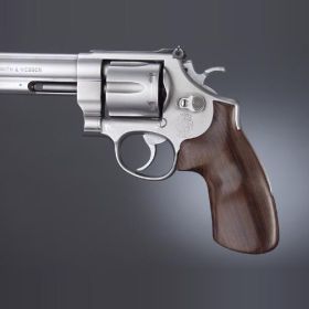 Hogue S&W N-Frame Round Butt Revolver Pau Ferro Smooth Wood Grip without Finger Grooves