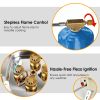 13000W Portable Windproof Camping Stove Five-Head Gas Cooking Burner With Piezo Ignition Stepless Flame Control Fit For Iso-Butane, Propane, Butane Fu