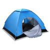 4 Persons Camping Waterproof Tent Pop Up Tent Instant Setup Tent W/2 Mosquito Net Doors Carrying Bag Folding 4 Seasons For Hiking Climbing Adventure F