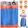 2 People Sleeping Bag For Adult Kids Lightweight Water Resistant Camping Cotton Liner Cold Warm Weather Indoor Outdoor Use 3 Season With Sack For Spri