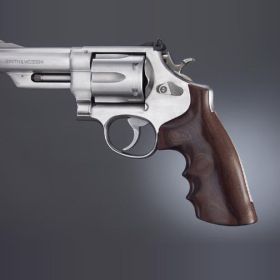 Hogue S&W N-Frame Square Butt Smooth Pau Ferro Wood Grips with Finger Grooves