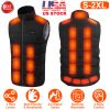 Heated Vest Men Women Heated Jacket With 23 Heating Zones 3 Heat Levels Usb Powered Machine Washable For Winter Hiking Skiing Skating Outdoor Activiti