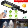 Solar Powered Wall Lights Outdoor 100Led Beads Motion Sensor Lamp Ip65 Waterproof 3 Modes Sensor Light W/ Remote Control For Street Front Door Deck