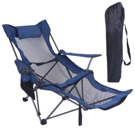 Foldable Camping Chair 330LBS Load Heavy Duty Steel Lawn Chair