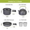 12Pcs Camping Cookware Set Camping Stove Aluminum Pot Pans Kit For Hiking Picnic Outdoor With Cup Fork Spoon Knife