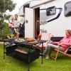 Folding Camping Table Portable Lightweight Aluminum Roll-Up Picnic Bbq Desk With Carrying Bag Heavy Duty Outdoor Beach Backyard Party Patio