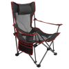 Foldable Camping Chair 330Lbs Load Heavy Duty Steel Lawn Chair Collapsible Chair With Reclining Backrest Angle Cup Holder Pillow Side Pocket Carry Bag