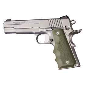 Hogue 1911 Government Model Rubber Grip with Finger Grooves (OD Green)