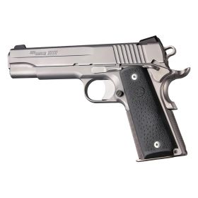 Hogue 1911 Government Model Checkered with with Palm Swells Grip without Finger Grooves (Black)