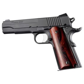 Hogue 1911 Government Models Smooth Wood Grips without Finger Grooves (Cocobolo)