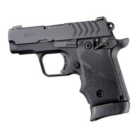 Hogue OverMolded Rubber Grip for Springfield Armory 911 (.380) with Finger Groove (Black)