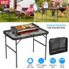 35.62X23.42X25.9In Foldable Camping Table Collapsible Picnic Aluminum Alloy Grill Stand 88Lbs Max Load Height Adjustable Bbq Table