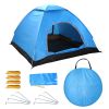 4 Persons Camping Waterproof Tent Pop Up Tent Instant Setup Tent W/2 Mosquito Net Doors Carrying Bag Folding 4 Seasons For Hiking Climbing Adventure F