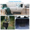 35.62X23.42X25.9In Foldable Camping Table Collapsible Picnic Aluminum Alloy Grill Stand 88Lbs Max Load Height Adjustable Bbq Table