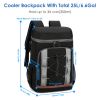 Cooler Backpack 36 Can Leakproof Insulated Cooler Backpack With 25L/6.6Gal For Picnic Camping Beach Hiking Fishing Travel