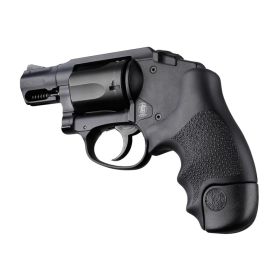 Hogue S&W J-Frame Revolver OverMolded Rubber "Tamer" Grip with Finger Grooves (Black)