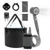 Portable Shower For Camping Include Ipx7 Waterproof 6000Mah Rechargeable Shower Pump Filtered Shower Head 5.3Gallon Foldable Bucket For Hiking Beach T