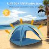 Beach Tent Outdoor Waterproof Tent Canopy For 4-6 Person With 3 Door Openings Carrying Bag Upf50+ Easy Setup For Beach Picnic Camping Hiking Adventure