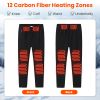 Winter Heated Pants For Men Women With 12 Heating Zones 5V Usb Powered Heating Trouser With 3 Heating Levels Machine Washable For Outdoor Winter Activ