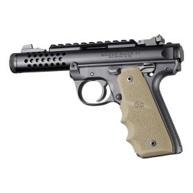 Hogue Ruger Mark IV 22/45 OverMolded Rubber Grip with Finger Grooves (FDE)