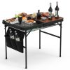 35.43X23.62X26In Foldable Camping Table Collapsible Picnic Aluminum Alloy Grill Stand 66Lbs Max Load Height Adjustable Bbq Table With Adjustable Heigh