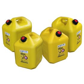 Midwest Can 1=4 PACK 8600 Diesel Can - 5 Gallon Capacity - Yellow