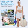 Pickleball Sling Bag For Men Women Waterproof Badminton Tennis Backpack With Wet Pocket Hidden Fence Hook Machine Washable
