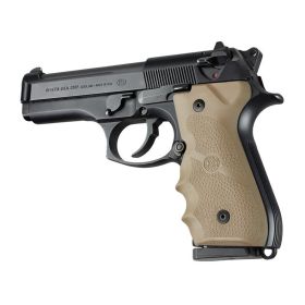Hogue Beretta 92/96 Series OverMolded Rubber Grips with Finger Grooves (Flat Dark Earth)