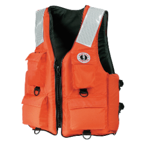Mustang 4-Pocket Flotation Vest Medium Orange
