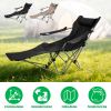 Reclining Camping Chair With Footrest 4-Position Adjustable Outdoor Folding Chair Heavy Duty Portable Camping Lounge Chair With Headrest Cup Holder &