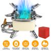 13000W Portable Windproof Camping Stove Five-Head Gas Cooking Burner With Piezo Ignition Stepless Flame Control Fit For Iso-Butane, Propane, Butane Fu
