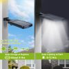 Solar Powered Wall Lights Outdoor 100Led Beads Motion Sensor Lamp Ip65 Waterproof 3 Modes Sensor Light W/ Remote Control For Street Front Door Deck