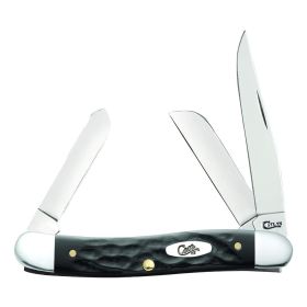 Case Knives Jigged Rough Black Synthetic Medium Stockman