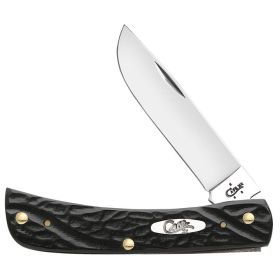 Case Knives Jigged Rough Black Synthetic Sod Buster Jr Folding Pocket Knife
