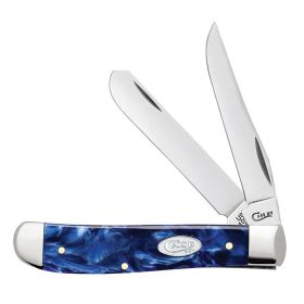 Case Knives Blue Pearl Kirinite Mini Trapper Folding Pocket Knife