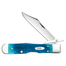 Case Knives Caribbean Blue Sawcut Bone Cheetah Cub Pocket Knife
